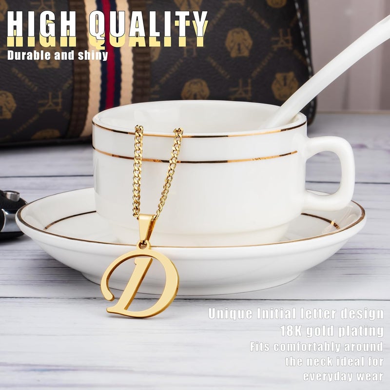 Suweibuke Initial Necklace for Men Women Boys Girls, 18K Gold Plated 26 Letters Pendant Necklace, Personalized Jewelry Gifts - Image 1
